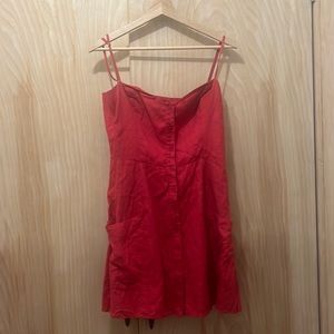Reformation Red Mini Dress size 8 with Front buttons